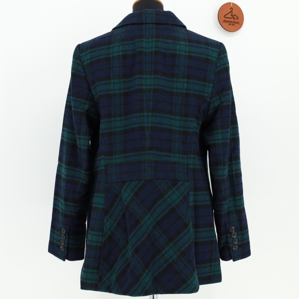TALBOTS Plaid Blazer Jacket Wool Blend Button Front Size 12 NWOT Preppy Office - Picture 3 of 10